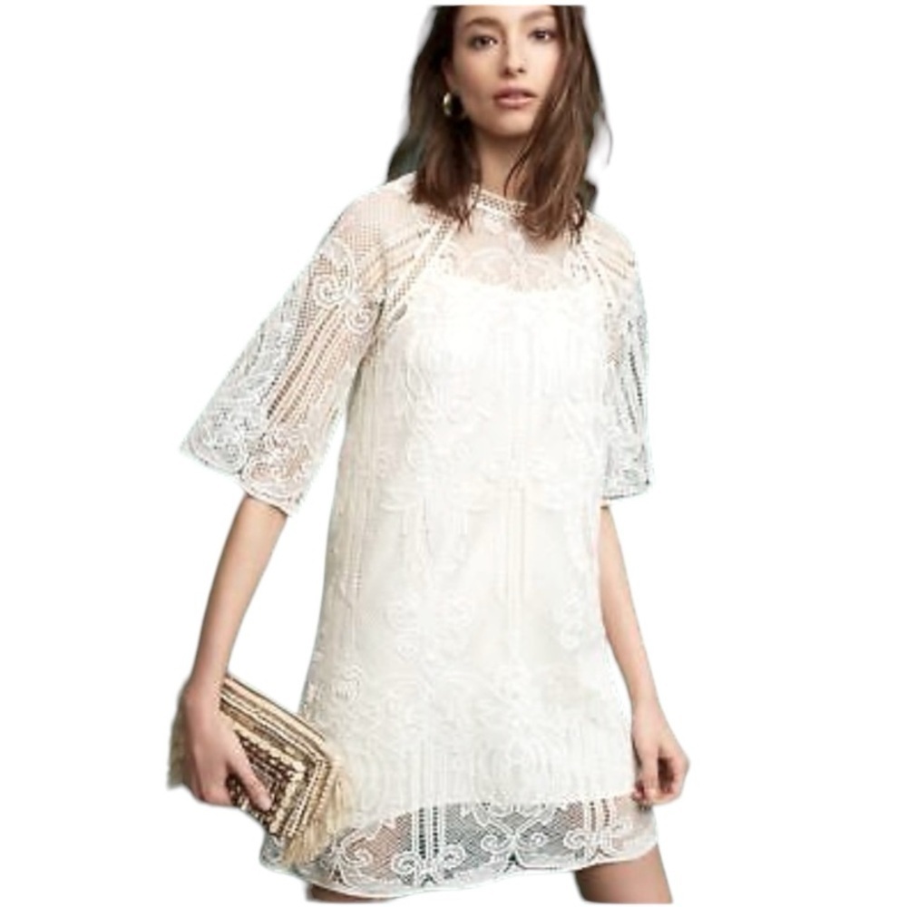 ANTHROPOLOGIE Eri & Ali Lace
Tunic Sheath Dress Cottage
Core Festival sz S Mini‎